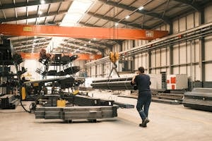 a worker using crane